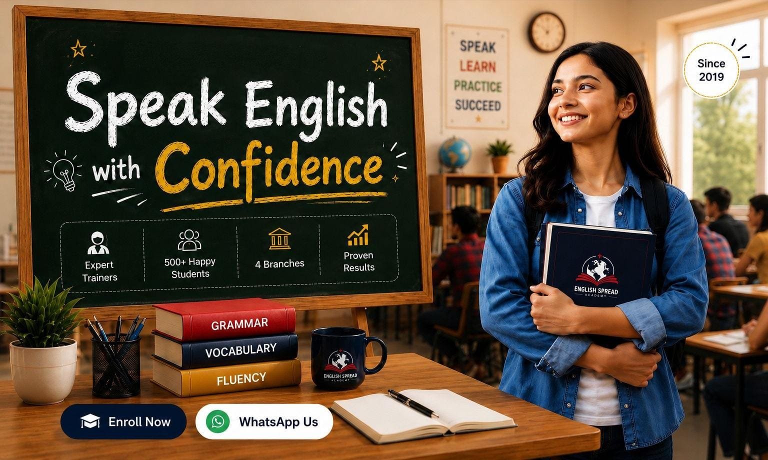 Speak English with Confidence – Boisar's #1 English Academy. Expert trainers, 500+ happy students, 4 branches, proven results.